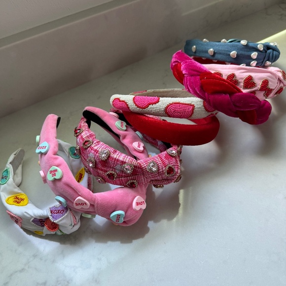 Set of 8 Valentine Headbands Twine and Love Saints Conversation Hearts Jeweled - Picture 1 of 16